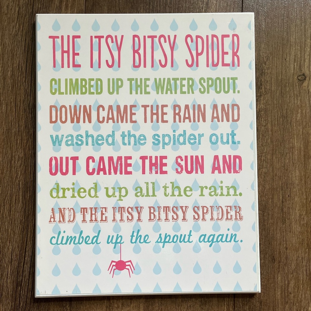 CUTE ITSY BITSY SPIDER SIGN HOBBY LOBBY